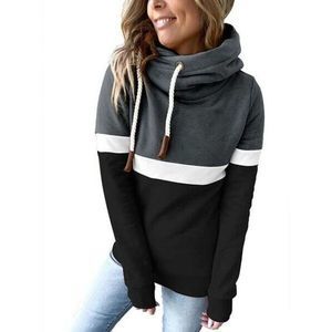 Estampados Black Color Block Funnel Collar Hoodie Size XXL